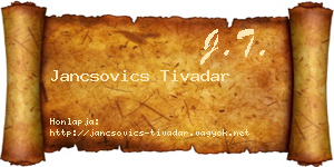 Jancsovics Tivadar névjegykártya